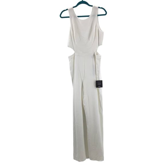 LULU'S XL Moments to Remember White Sleeveless Wide-Leg Cutout Jumpsuit NEW 0B5 - Picture 2 of 9
